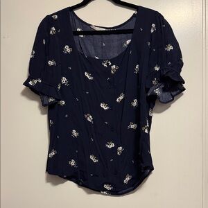 Elodie Navy Floral Blouse